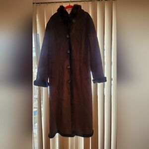 Shearling Maxi Coat Faux Fur BGSD Pauline Long Luxery Winter Hooded
